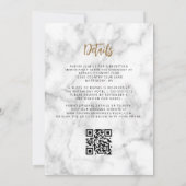 Paarse Gouden Marmeren Agaat Script QR Code Weddin Kaart (Achterkant)