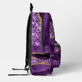 Paarse Gouden Marmeren Custom Jouw naam Rugzak (Links)