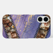 Paarse & Gouden Marmeren Film Strip Foto Case-Mate iPhone Case (Achterkant (horizontaal))