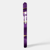 Paarse gouden marmeren iPhone-hoes met aangepaste  Case-Mate iPhone Case (Achterkant / Links)