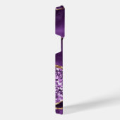 Paarse gouden marmeren iPhone-hoes met aangepaste  iPhone Hoesje (Rechterkant)