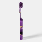 Paarse gouden marmeren iPhone-hoes met aangepaste  iPhone Hoesje (Linkerkant)