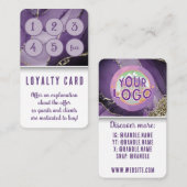 Paarse gouden marmeren medische spa huidverzorging klantenkaartje (Voorkant / Achterkant)