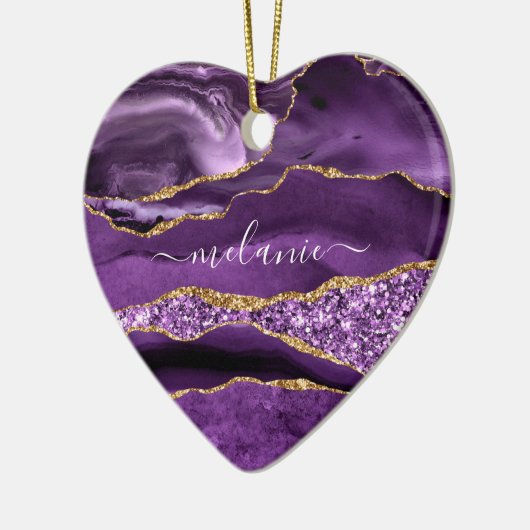 Paarse gouden marmeren Ornament met aangepaste naa (Links)