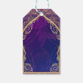 Paarse & Gouden Marokkaanse Arabische Buik Dancing Cadeaulabel (Achterkant)