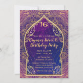 Paarse & Gouden Marokkaanse Arabische Buik Dancing Kaart (Voorkant)