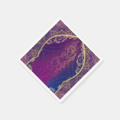 Paarse & Gouden Marokkaanse Arabische Buik Dancing Servetten (Hoek)