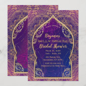 Paarse Gouden Marokkaanse Buikdansen Vrijgezellenf Kaart (Voorkant / Achterkant)