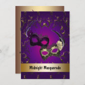 Paarse gouden maskerade kaart (Voorkant / Achterkant)