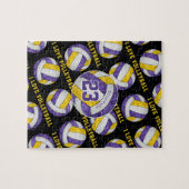 paarse gouden meisjes Ik hou van volleybal geperso Legpuzzel (Horizontaal)