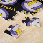 paarse gouden meisjes Ik hou van volleybal geperso Legpuzzel (Zijkant)