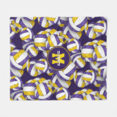 paarse gouden meisjes volleybal team kleuren fleece deken (Voorkant (Horizontaal))