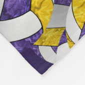 paarse gouden meisjes volleybal team kleuren fleece deken (Hoek)