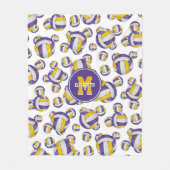 paarse gouden meisjes volleybalteam kleuren monogr fleece deken (Voorkant)