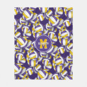 paarse gouden meisjes volleybalteam kleuren monogr fleece deken (Voorkant)