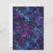 Paarse & Gouden Midnight Crystal Galaxy Quinceaner Kaart (Achterkant)