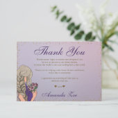 Paarse Gouden Mis Quince Bedankbrief Save The Date (Staand voorkant)