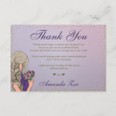 Paarse Gouden Mis Quince Bedankbrief Save The Date (Voorkant)