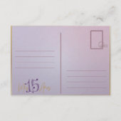 Paarse Gouden Mis Quince Bedankbrief Save The Date (Achterkant)