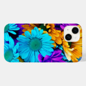 Paarse Gouden N Turquoise Margrieten Case-Mate iPhone Case (Achterkant (horizontaal))