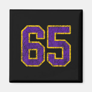 Paarse Gouden Nummer 65 Jersey Speler Uniform #65 Magneet