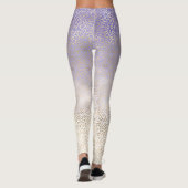 Paarse gouden ombre luipaard print leggings (Achterkant)