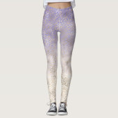Paarse gouden ombre luipaard print leggings (Voorkant)