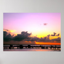 paarse gouden oranje strandzonsondergang