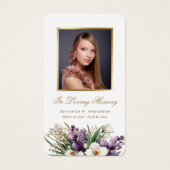 Paarse gouden orchidee begrafenis gebed Kaarten Visitekaartje (Voorkant)