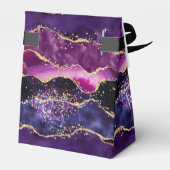 Paarse gouden pailletten agaat lief zestien dank u bedankdoosjes (Achterkant)