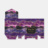 Paarse gouden pailletten agaat lief zestien dank u bedankdoosjes (Uitgevouwen)