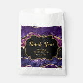 Paarse gouden pailletten agaat lief zestien dank u bedankzakje (Voorkant)