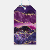 Paarse gouden pailletten agaat lief zestien dank u cadeaulabel (Achterkant)