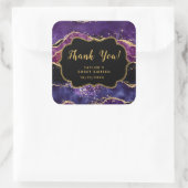 Paarse gouden pailletten agaat lief zestien dank u vierkante sticker (Tas)