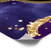Paarse gouden pailletten agaat zoet zestien welkom poster (Hoek)