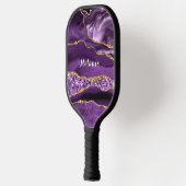 Paarse gouden pickleball paddle met aangepaste naa (Links)