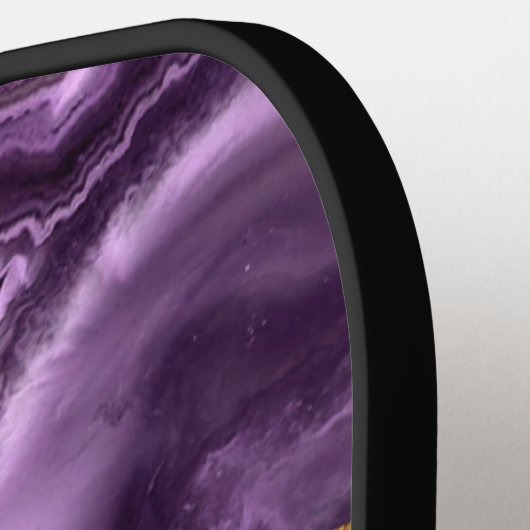 Paarse gouden pickleball paddle met aangepaste naa (Links Detail)