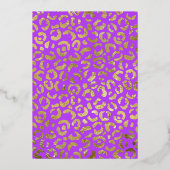 Paarse gouden praatje dertig tegen me luipaard 30e folie uitnodiging (Achterkant)