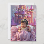 Paarse Gouden Prinses Baby shower Castle Kaart (Voorkant)