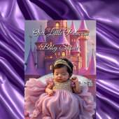 Paarse Gouden Prinses Baby shower Castle Kaart