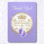 Paarse gouden prinses Baby shower dank u kaarten