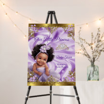 Paarse Gouden Prinses Baby Shower Etnische Meisje