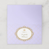 Paarse gouden prinses plaats kaarten tafel nummer plaatskaartje (Buitenkant ongevouwen)
