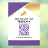 Paarse Gouden QR-code Klantfeedback Beoordeling Raamsticker (Vel 3)