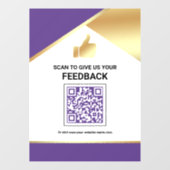 Paarse Gouden QR-code Klantfeedback Beoordeling Raamsticker (Vel)