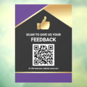 Paarse Gouden QR Code Klantfeedback Beoordeling Raamsticker (Vel 3)