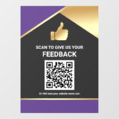 Paarse Gouden QR Code Klantfeedback Beoordeling Raamsticker (Vel)