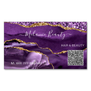 Paarse Gouden QR Code Magneet Zakelijke Kaart Sjab