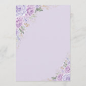 Paarse gouden Quinceanera Mis Quince 15 Anos Menu (Achterkant)