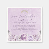 Paarse Gouden Quinceañera Party Leuke Feiten Serve Servet (Voorkant)